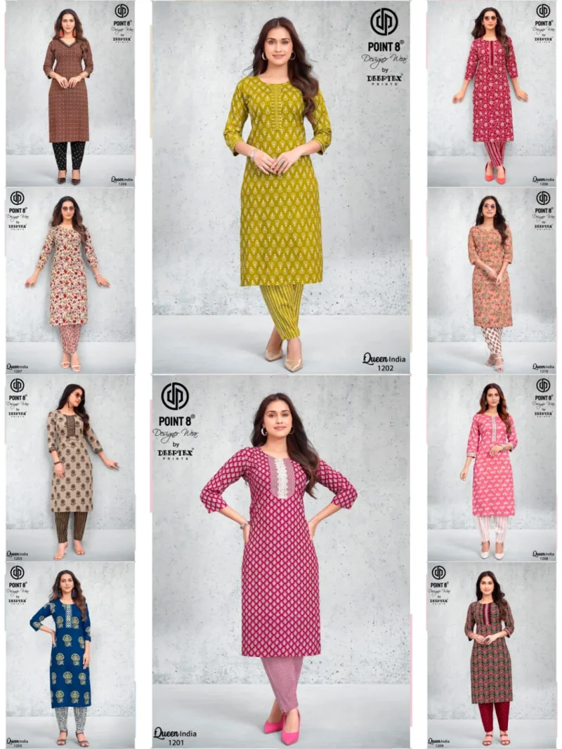 Queen India Vol 12 By Deeptex Cotton Kurti With Bottom